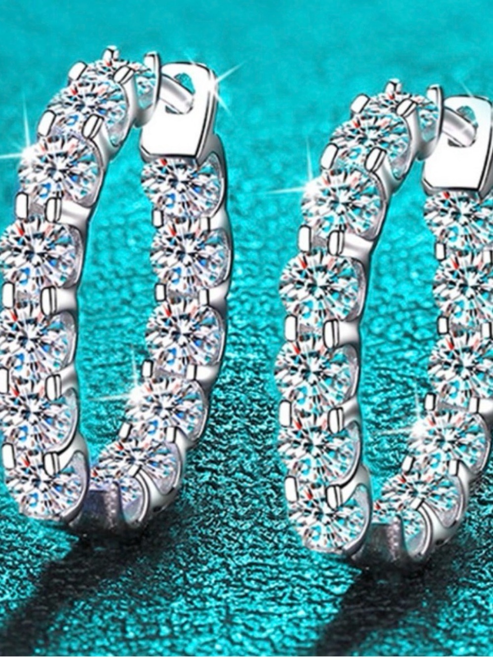 Certified 2.6 ct. t.w. Moissanite Diamond Inside Out Hoop Earrings NEW
